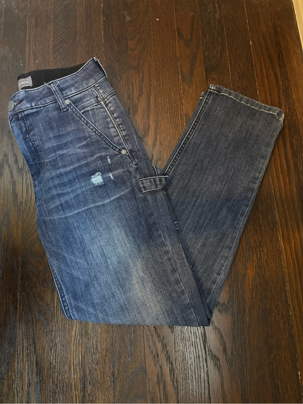 Democracy AB Tech women’s sz 2 Blue Denim Straight leg Utility Jeans